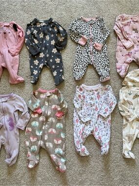 Newborn Baby Girl Footie Pajamas